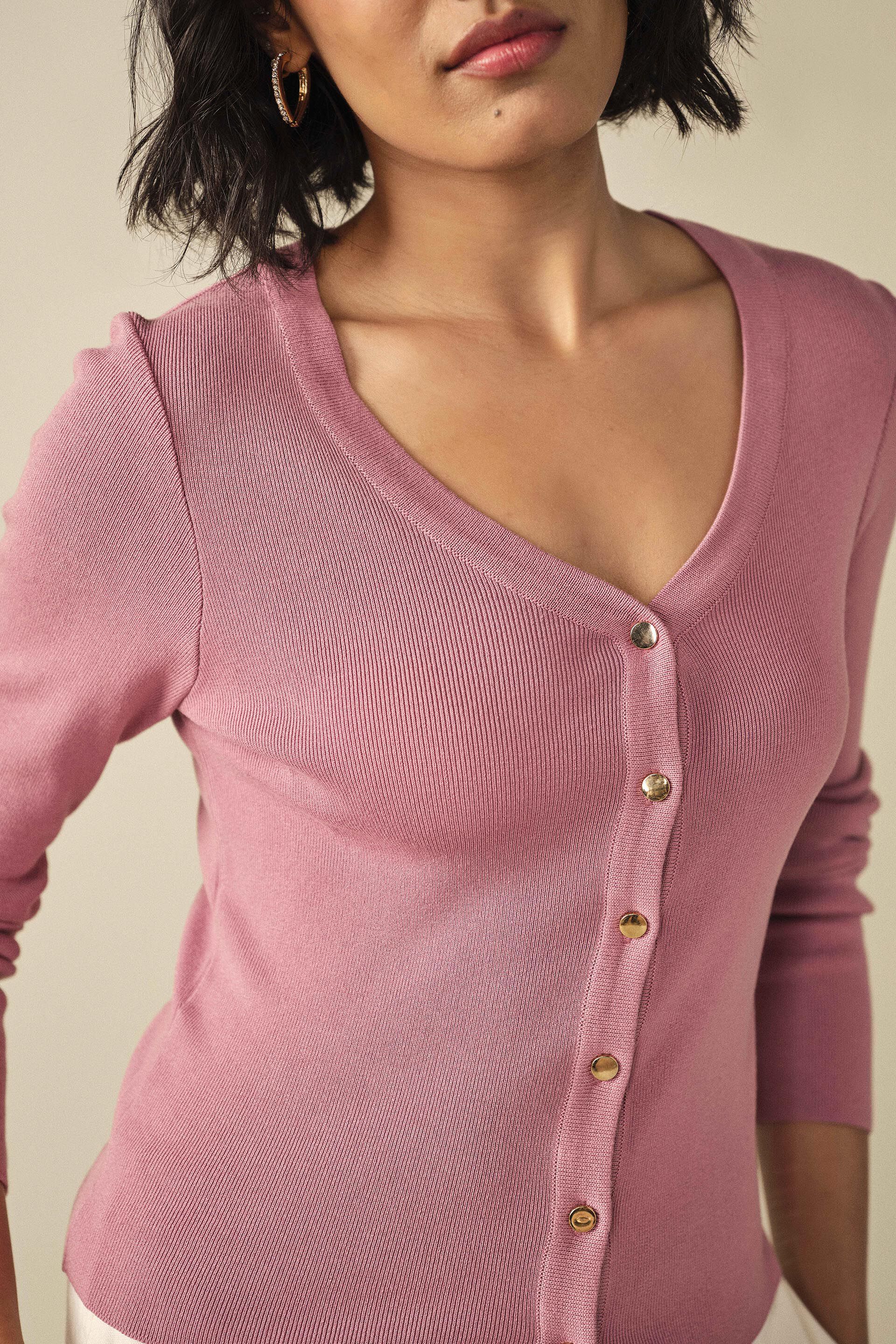 Solid Cardigan in Pink, Pink, image 4